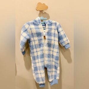 Carter's Blue and White Plaid Footie